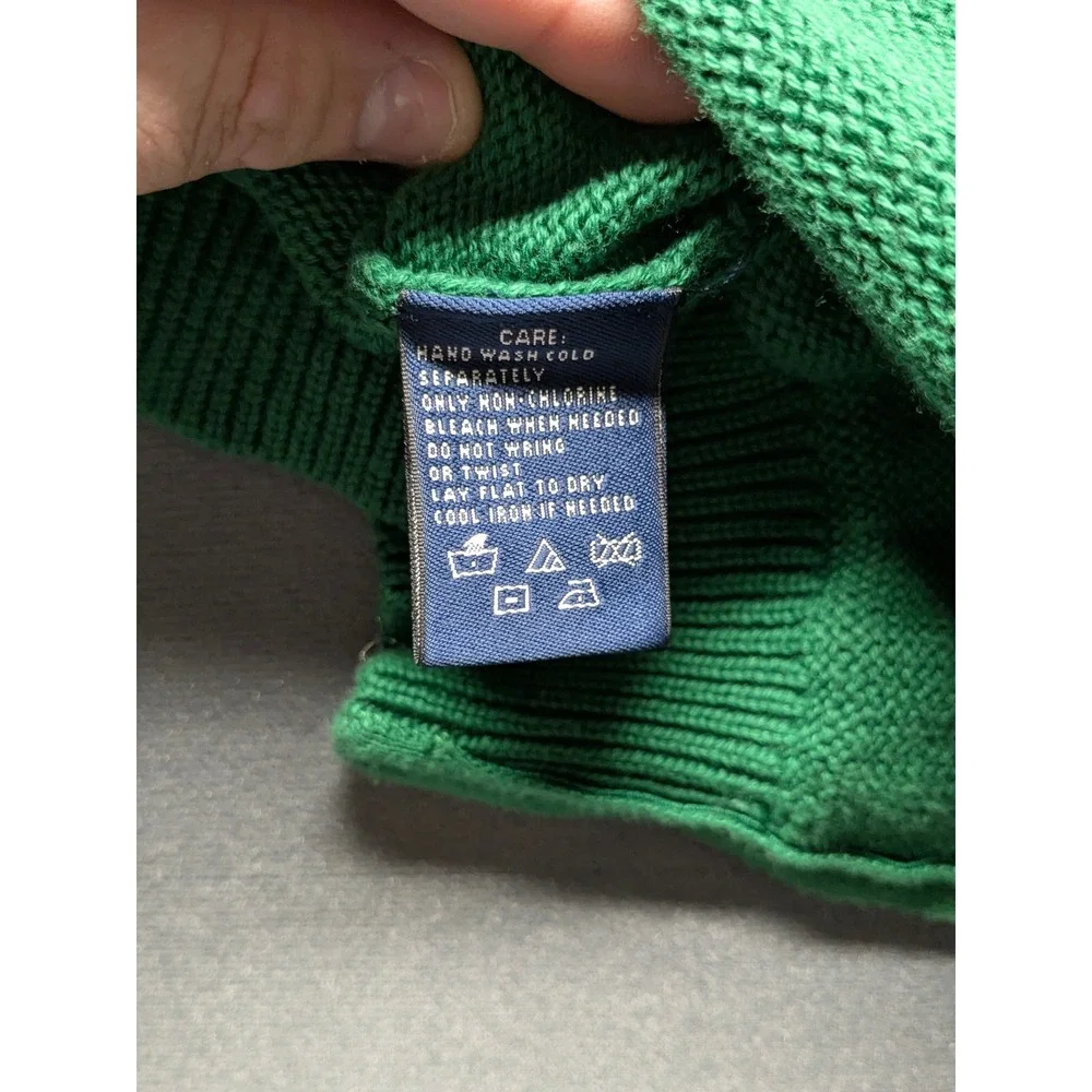 Ralph Lauren Sport Green Cotton Knit Full Zip Hoodie Pink Pony Kids M Women XS